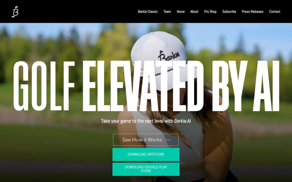 The front page of barkie&rsquo;s website